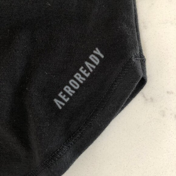 Adidas Activewear Athletic Aeroready SS Crew Neck Top Black White Logo Sz S - Picture 6 of 13